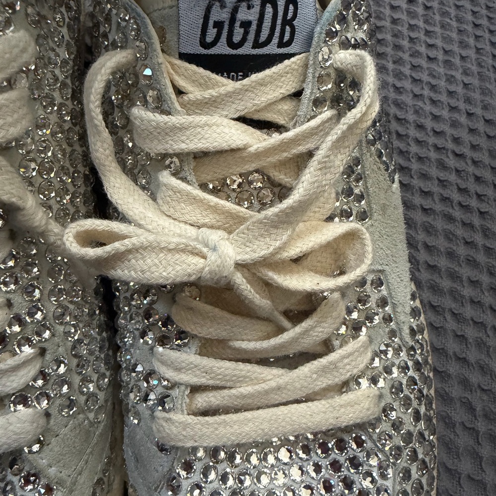 Authentic Gold Goose Ballstar Swarovski Crystal-Embellished Sneakers 37 Rare - Picture 7 of 8